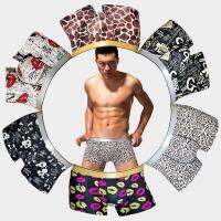 【CW】 NEW Ultra-Thin Panties Seamless Men Boxers Leopard Silk Cartoon Underpants Striped Printed Gay Panty