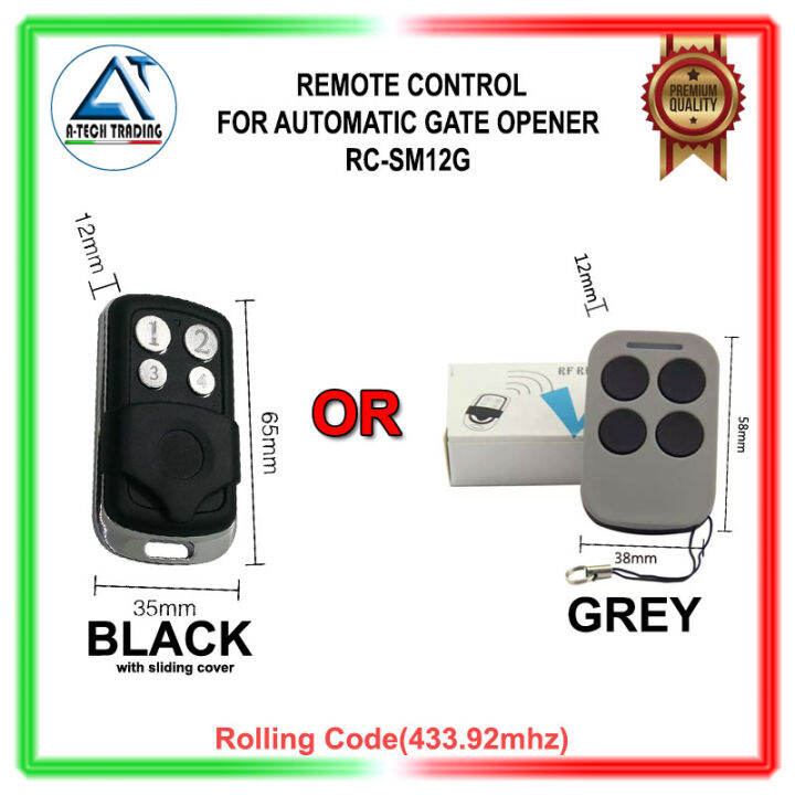 Remote Control for Automatic Gate Opener Rolling Code RCSM12G Lazada PH