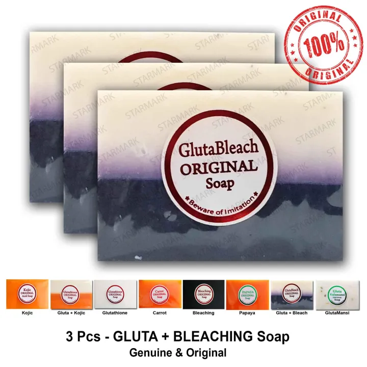 Glutathione Soap plus Bleaching Soaps Black Dual Action Set of 3 Pcs