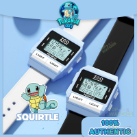 Pokemonแท้ 100% นาฬิกาโปเกมอนสำหรับเด็กพร้อมแสงไฟ Squirtle นาฬิกาดิจิตอลกันน้ำกันกระแทกของขวัญวันเกิดสำหรับนาฬิกาเด็กของขวัญคริสต์มาส 8933