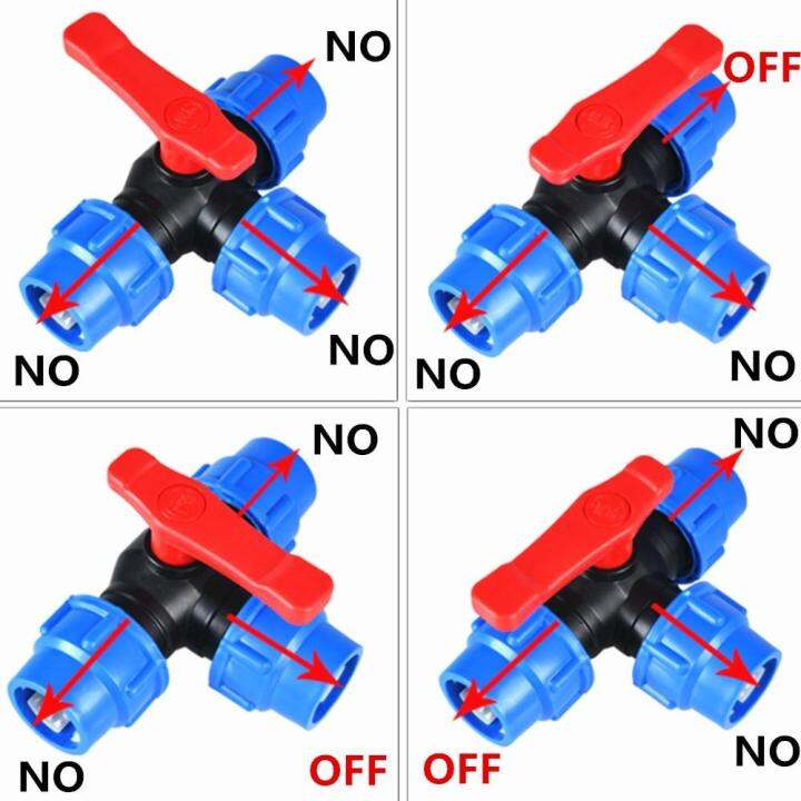 big-discount-วาล์วพลาสติกภายในสามทางเส้นผ่าศูนย์กลางการเชื่อมต่อวาล์วอย่างรวดเร็วอุปกรณ์ต่อสายน้ำ20-25-32-40-50-6เมตร