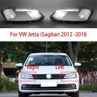 โคมไฟไฟหน้ารถสำหรับ VW Jetta (Sagitar) 2012 2013 2014 2015 2016 2017 2018ฝาครอบเคสใสไฟหน้าเลนส์แก้ว