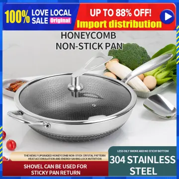 New Non-stick Frying Pans Double-Sided Screen Honeycomb Stainless Steel Wok  Without Oil Smoke Frying