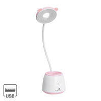 โคมไฟอ่านหนังสือตั้งโต๊ะ Rechargeable (LED 2.5W) LUZINO รุ่น KN-L8608LA ขนาด 10 x 10 x 43 ซม. สีชมพู