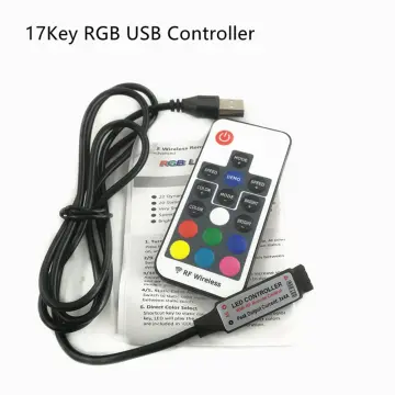 USB RGB LED Controller 5V DC Mini 3 Keys with 1M USB Cable for 5V RGB