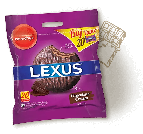 WM Munchy s Lexus Chocolate Coated Cream Biscuit 20 Sachets 400g Lazada