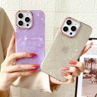 กรอบเคสโทรศัพท์มีลายแฟชั่นสไตล์ความฝันมีกลิตเตอร์ HOCE สำหรับ iPhone 14 13 12 11 Pro Max กรอบเลนส์โลหะชุบฝาครอบเคสโทรศัพท์มือถือขอบซิลิโคนแบบนิ่ม