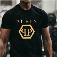 New Unisex Short Sleeve T-Shirt Philipp Plein Printing Hip Hop Gold Brand Streetwear Tops Harajuku Tee