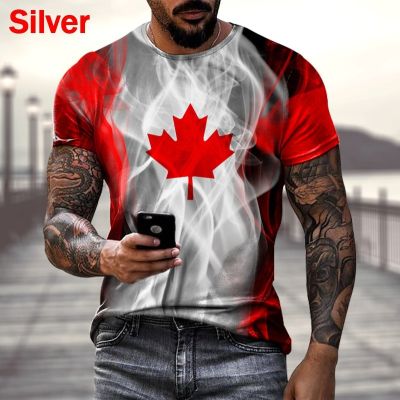 New Canada Flag T-shirt Creative Fashion Casual Short Sleeved Round Neck T-shirt