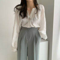 พร้อมส่ง ? minimal white shirt C1421 เสื้อเชิ้ตกระดุมหน้า เชิ้ตแขนยาว มี 2 สี ดำ ขาว