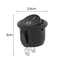 、‘】【’ 10Pcs/Set ON/OFF Round Rocker Dot Switch Black Illuminated Car Dashboard Dash Boat Rocker 2Pin Toggle Switches Car Accessories