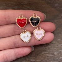 10pcs Love Heart Pendant For Necklace Earrings Bookmark Valentine DIY Jewelry Making Bracelet Charms For Mother 39;s Day Gifts