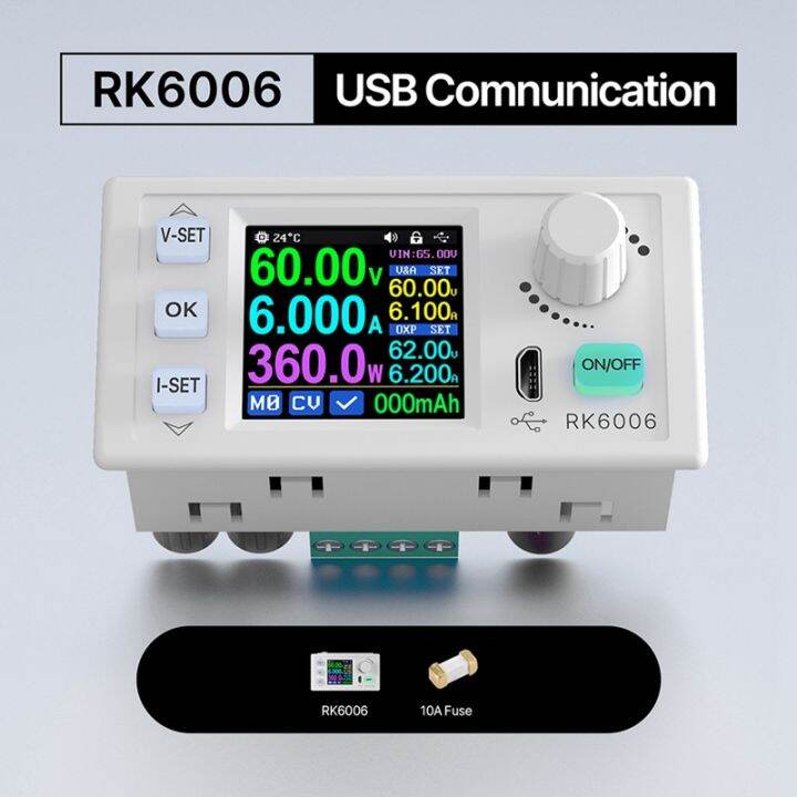 rk6006-bt-digital-control-power-supply-buck-converter-60v-6a-4-digit-comm-adjustable-dc-to-dc-step-down-voltage-bench