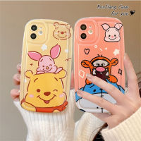 เคส RouJiang สำหรับ OPPO A78 A17 A77 A77s A57 A76 A96 A16 A16s A5 A16k A9 A54 A7 A74 A95การ์ตูนทิกเกอร์ A53 A15 A12 A12e A94 A93 Reno 8T 5 F11หมูฝาครอบป้องกันเนื้อนิ่ม TPU ใสเคสโทรศัพท์สบู่หมี