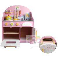 JKP Toys ชุดครัวไม้สีชมพู Japanese Kitchen ขนาด 30x48x63 ซม.
