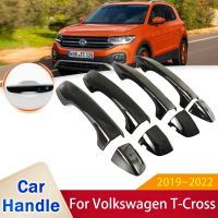 สำหรับ Volkswagen VW T Cross C11 2019 2020 2021 2022เงางามทนทานประตูมือจับสีดำอุปกรณ์ตกแต่งรถยนต์สติกเกอร์ปิด