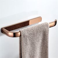 ♙﹍❦ Tuqiu Towel Hanger Wall Mounted Rose Gold Towel Rack Bathroom Brass Gold Towel Bar Rail White Towel Holder