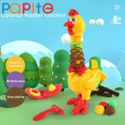 PAPITE Colorful Feathered hen Mold plasticine Laying Eggs Hen Set Creative
