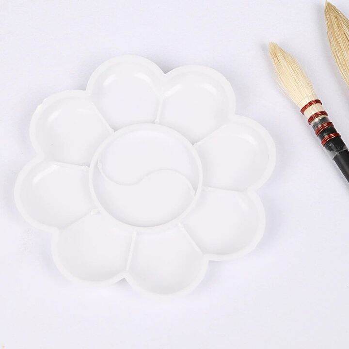 plastic-round-oval-palette-art-drawing-tray-color-palette-white-painting-pallet-for-watercolor-gouache-chinese-painting-supplies