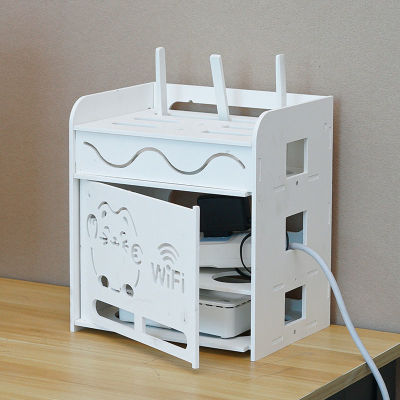 Punch-free Table Sundries Cardboard Storage Box Wifi Router Socket Storage Paper Material Rack Multifunction Living Room E11679
