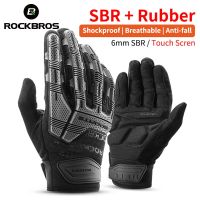 hotx【DT】 ROCKBROS Gloves Fleece Sport MTB Road SBR Shockproof Breathable Cycling