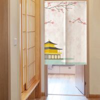 Japanese Flower Door Curtain Kitchen Restaurant Bedroom Feng Shui Curtain Japanese Curtain Noren Room Decoration