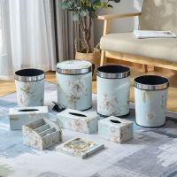 Trash Can Household Tissue Box Living Room Bathroom Paper Basket Ashtray Fresh Desktop Storage Box Creative Home Decoration