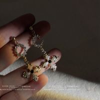 [COD] [Dark series] 925 silver needle-plated 14K diamond sparkling earrings female cross creative personality cross-border factory