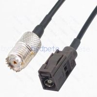 Fakra-F Female Brown 8011 to mini UHF Female RG174 Black PVC Coax pigtail Cable For Car TV1 Video Communication System RF Cable