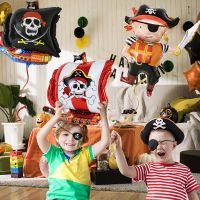 【CW】 Pirate Theme Party Disposable Tableware Happy Birthday Party Decor Kids Napkins Paper Plates Pirate Birthday Party Supplies