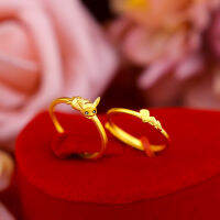 Lady Gold Plated Pikachu Ring Lightning Shape Ring Girl ของขวัญวันเกิดเครื่องประดับ