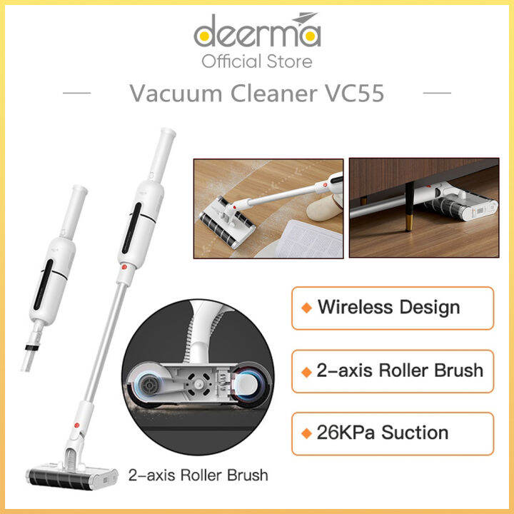 Deerma Vacuum Cleaner VC55 Wireless Vacuum Cleaner Dual-Axis Vertical ...