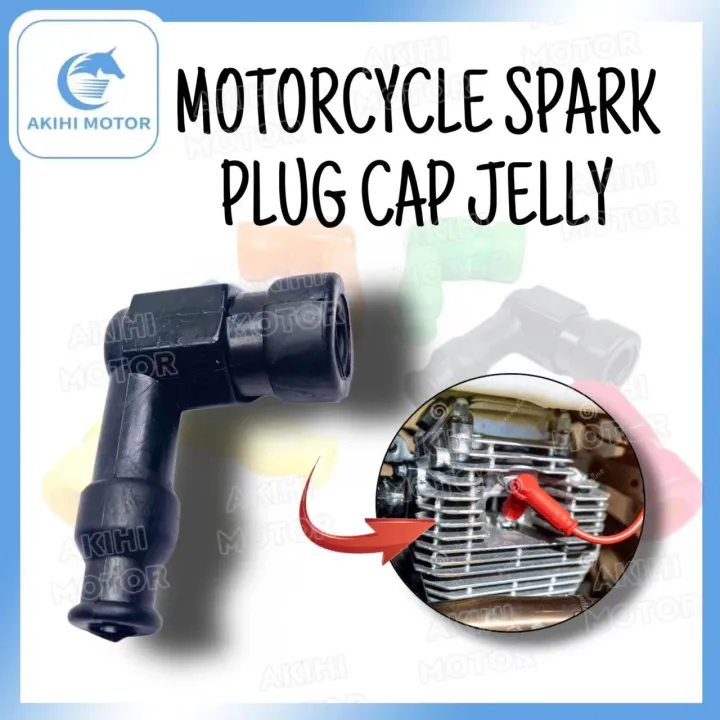 [AKIHI MOTOR] MOTORCYCLE SPARK PLUG CAP JELLY RUBBER Lazada PH