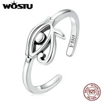 [Xixi ornaments] Wostu 925เงินสเตอร์ลิงดวงตาของฮอรัสแหวนปรับขนาดได้ปรับได้แหวนปรับขนาดได้แหวนใส่นิ้วของขวัญเครื่องประดับที่ดีครบรอบทำจากเงิน