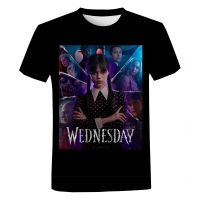 2023 Wendsday Addams Wednesday เสื้อยืดกราฟิกสำหรับผู้ชายผู้หญิงเสื้อยืดทรงโอเวอร์ไซส์พักผ่อนแฟชั่นฮาราจูกุเสื้อยืดสไตล์สตรีท