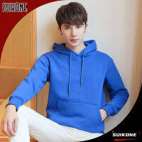 Suikone เสื้อสเวตเตอร์กีฬาผู้ชาย เสื้อกันหนาวมีฮู้ด เรียบง่าย นุ่มสบาย ไม่ซีดจางง่าย