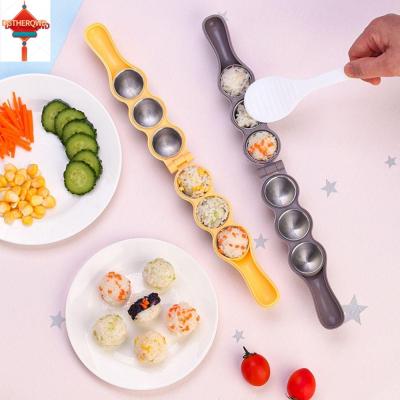 DGTHE อาหารญี่ปุ่น DIY คุณภาพความคิดสร้างสรรค์สำหรับใช้ในบ้านซูชิอุปกรณ์เครื่องครัวสแตนเลสที่ทำข้าวปั้นแม่พิมพ์ข้าวปั้น