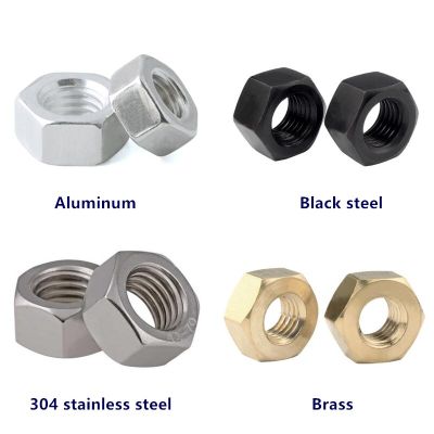 DIN934 M1 M1.2 M1.4 M1.6M2M2.5M3M4M5M6M8M10 A2 304 Stainless steel Black steel Brass Aluminum Hexagon Hex Nut Nuts Nails Screws Fasteners