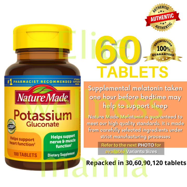 60 TabletsNature Made Potassium Gluconate 550mg AUTHENTIC Lazada PH