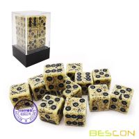 Bescon Old Looking Ancient Bone Dice D6 16mm 12pcs Set 16mm Six Sided Die (12) Block of Stone Dice