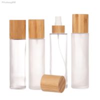 【YF】☌☊✿  150ml  120ml bamboo lid Frosted glass spray bottle with fine mist despenser for liquid perfume toiletries containers