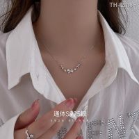 ? ornaments jewelry เครื่องประดับอัญมณี Jinmeiao S925 Silver Bow Zircon สร้อยคอผู้หญิงหรูหราคุณภาพสูงอารมณ์ Clavicle Chain อเนกประสงค์ Fairy สร้อยคอ