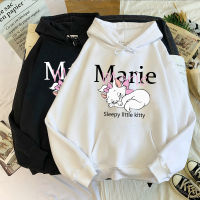 Woman Thicken Harajuku Clothes Kawaii Marie Cat Print pullover Casual Tops Hoodie Vintage Aesthetic Lady Marie Cat Hoodie