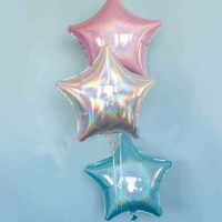 5pcsLot 18inch Pink Laser Metallic Star Foil Balloons Wedding Kid Bridal Shower Birthday Party Decor Helium Inflatable Globos Balloons