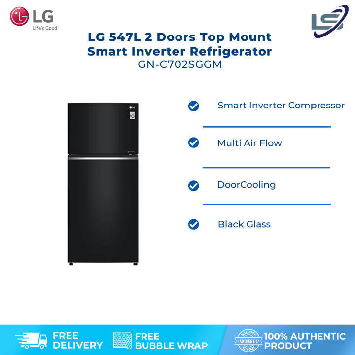 LG 547L 2 Doors Top Mount Smart Inverter Refrigerator GNC702SGGM