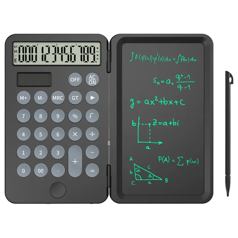 Eso Librería cable Solar Calculator with Writing Tablet Mute Portable and Foldable Desktop  Calculator Drawing Pad for Office Meeting | Lazada