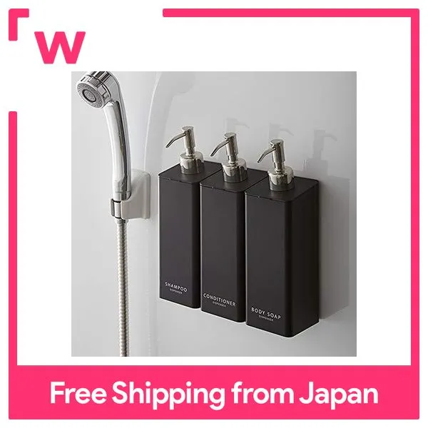 Yamazaki Shampoo Dispenser Black 500ml Bag Pump Shampoo Conditioner