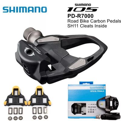 SHIMANO 105 PD R7000/PD-R8000ถนนคันเหยียบจักรยานคาร์บอนแป้นเหยียบล็อคตัวเองพร้อมปุ่ม SH11 SPD-SL แป้นเหยียบจักรยาน R540