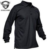 Eaglade เสื้อโปโลยุทธวิธี คาร์โก้ สําหรับผู้ชาย IXLP สีดํา แห้งเร็ว