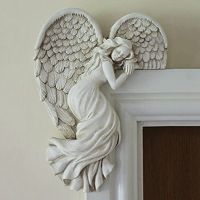 ?Dream Best? Door Frame Angel Wings Wall Sculpture Ornament Garden Home Decor Secret Fairy Angel Craft Decoration Gift Crafts